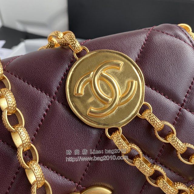 Chanel女包 香奈兒專櫃最新款限量版金幣包 Chanel小號金幣鏈條斜挎女包 AS2189  djc4206